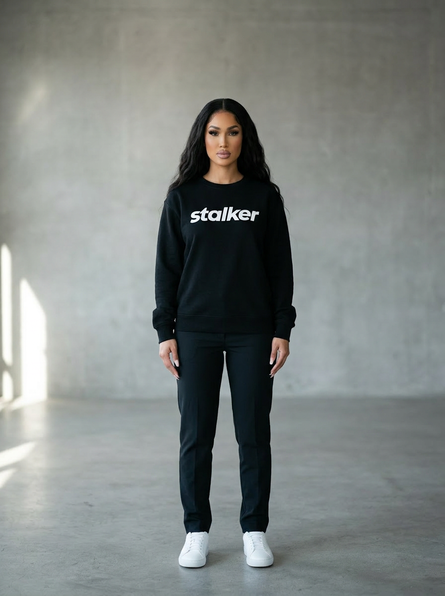 Mia Lanee wearing the Stalker Crewneck